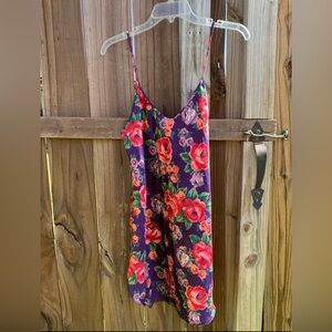 moody vintage 90s intimate moods vintage purple and red floral silky slip dress